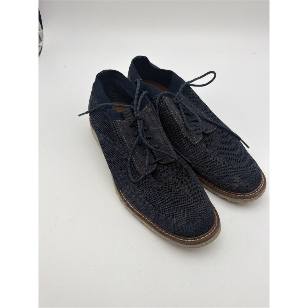 Pair Of George Men's Knit Hybrid Dress Shoes in navy blue. Size 11
